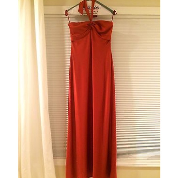 BCBG Dresses Nwt Bcbg Satin Halter Dress Saffron M Poshmark